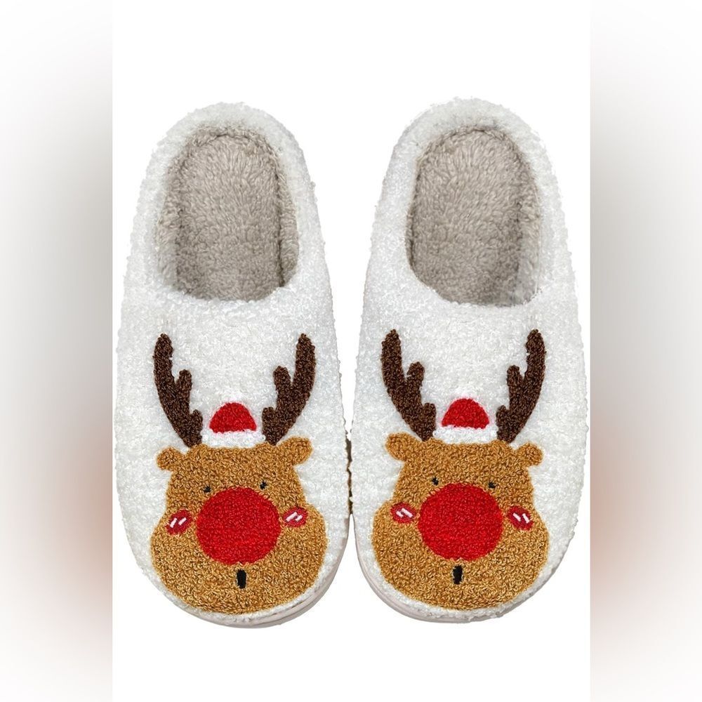 Beranmey Christmas Reindeer Slippers for Women NWT